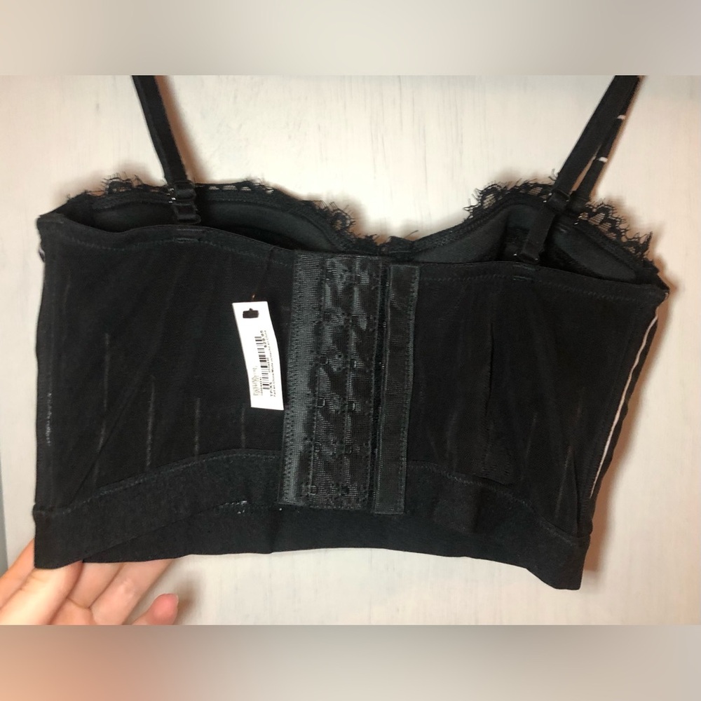 BNWT Dynamite Bustier Black and White Striped Crop Top - XS - Picture 4 of 10